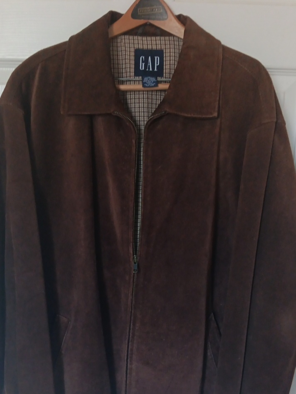NEW Listing !Y2K.GAP Men's Dark Brown Suede Zip Jacket.Size Large